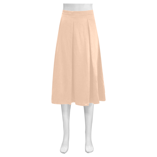 color apricot Mnemosyne Women's Crepe Skirt (Model D16)