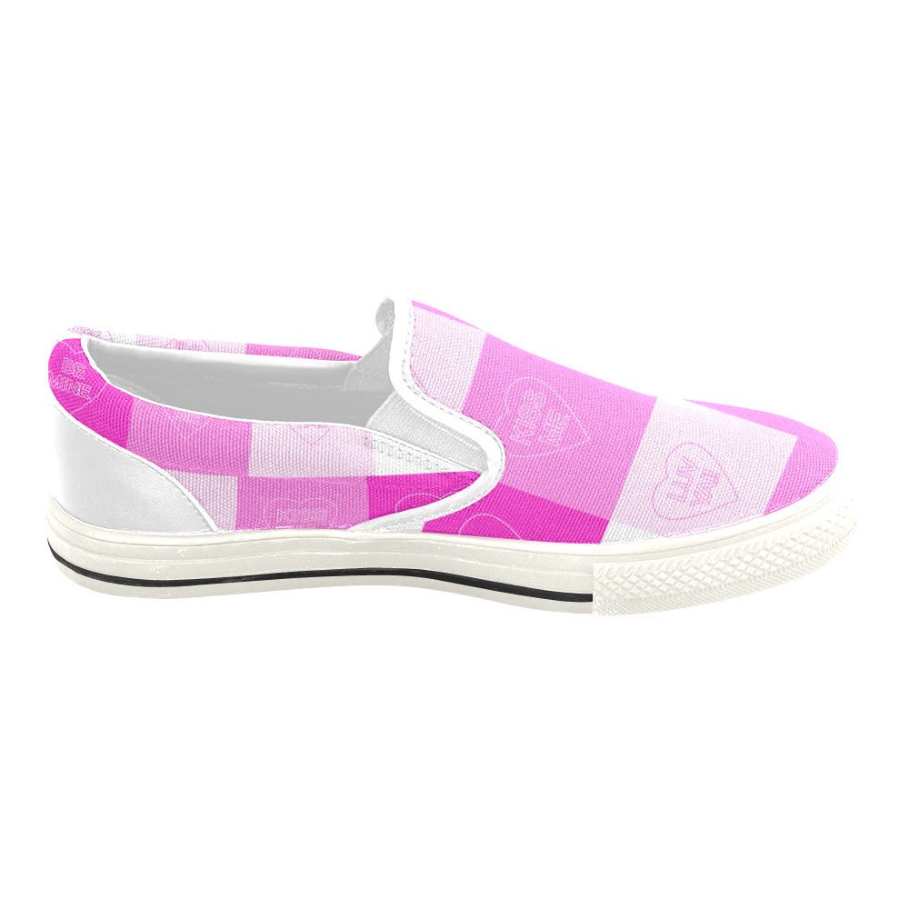 valentine's hearts Women's Slip-on Canvas Shoes/Large Size (Model 019)