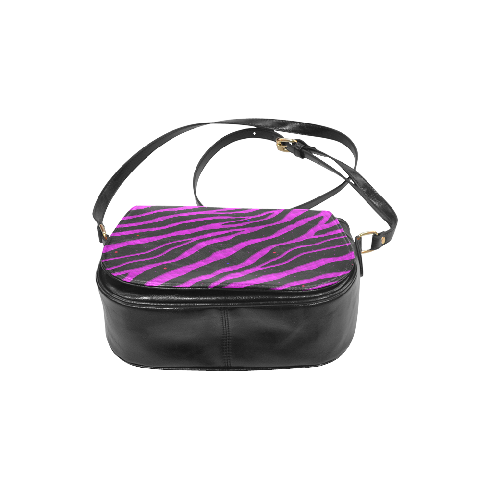 Ripped SpaceTime Stripes - Pink Classic Saddle Bag/Large (Model 1648)