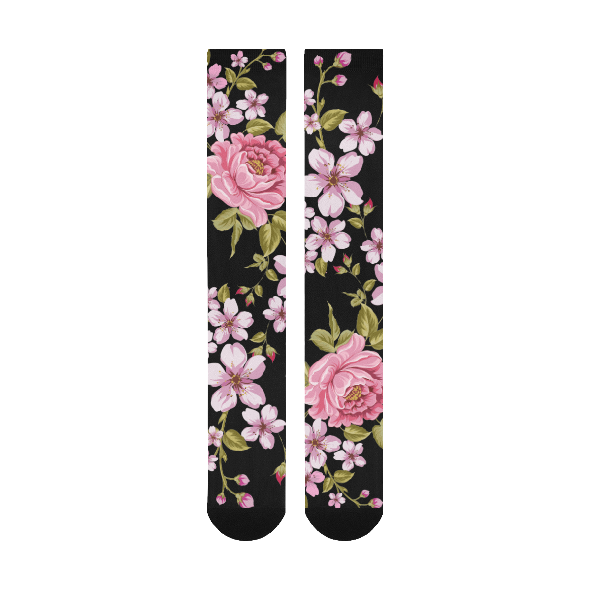 Pure Nature - Summer Of Pink Roses 1 Over-The-Calf Socks