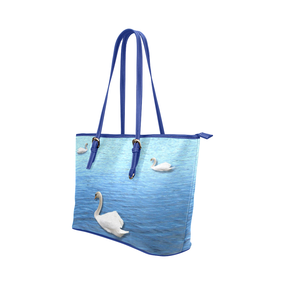 Swan Lake Leather Tote Bag/Large (Model 1651)