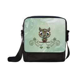 Cute little owl, diamonds Crossbody Nylon Bags (Model 1633)