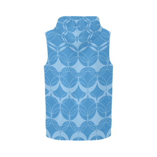 Abstract  pattern - blue. All Over Print Sleeveless Zip Up Hoodie for Men (Model H16)