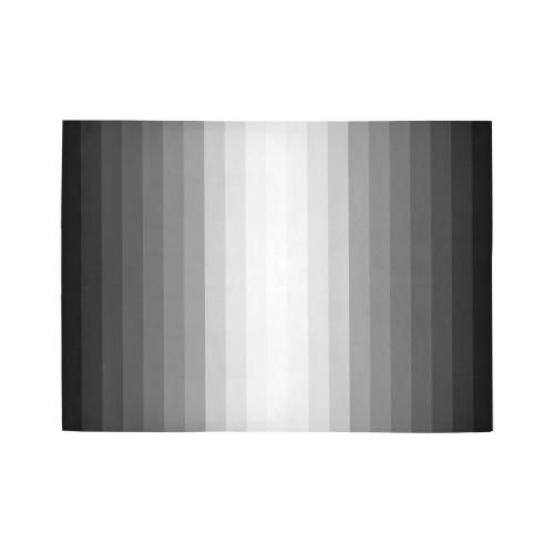 Black, gray, white multicolored stripes Area Rug7'x5'