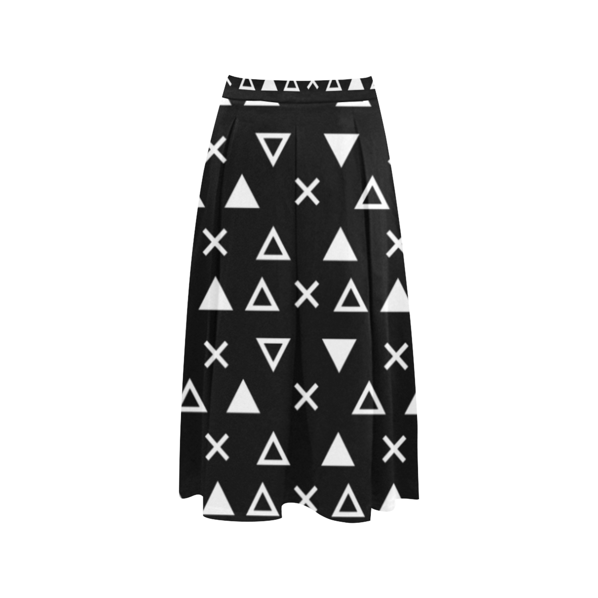 Geo Line Triangle Aoede Crepe Skirt (Model D16)
