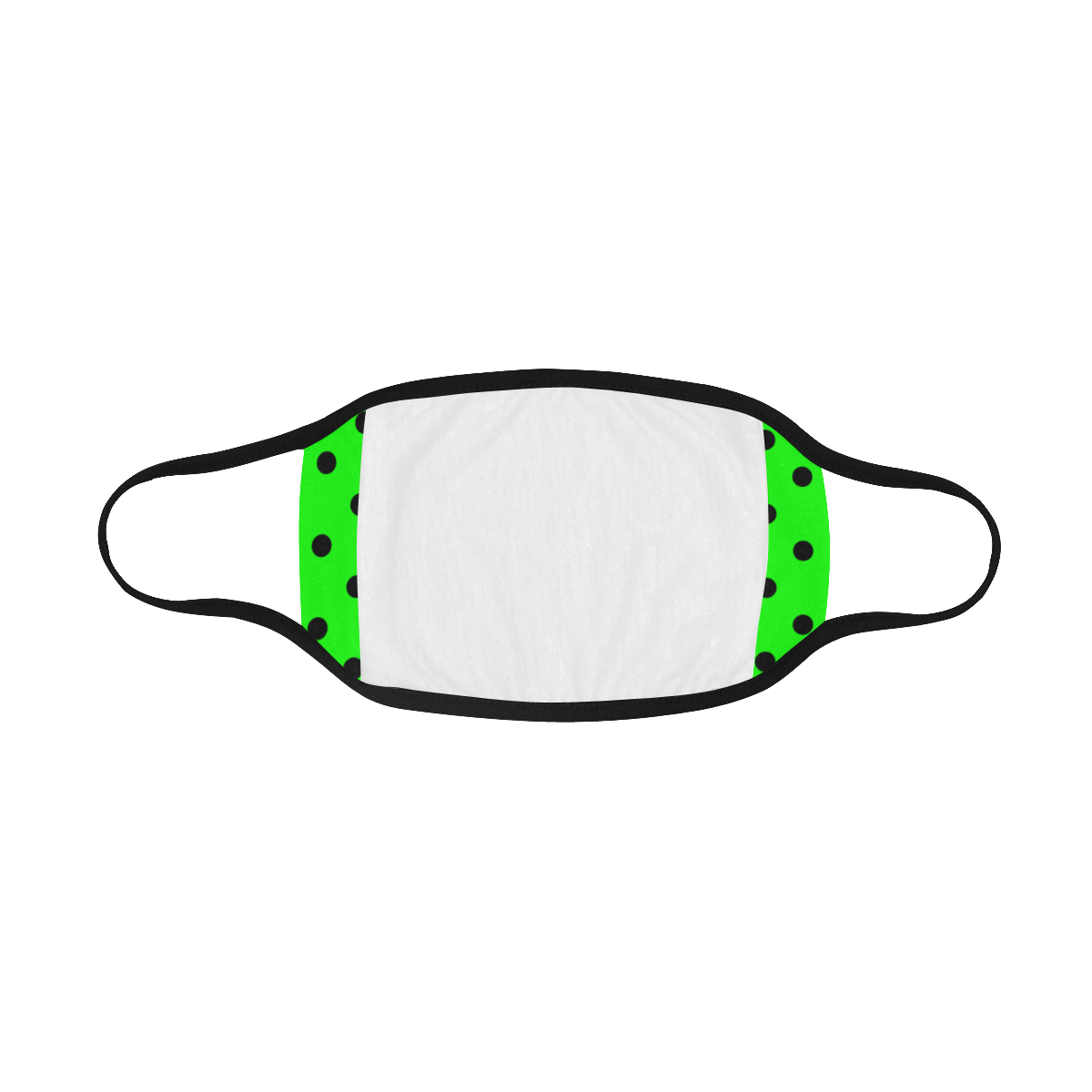 Polka Dots Black on Neon Green Mouth Mask