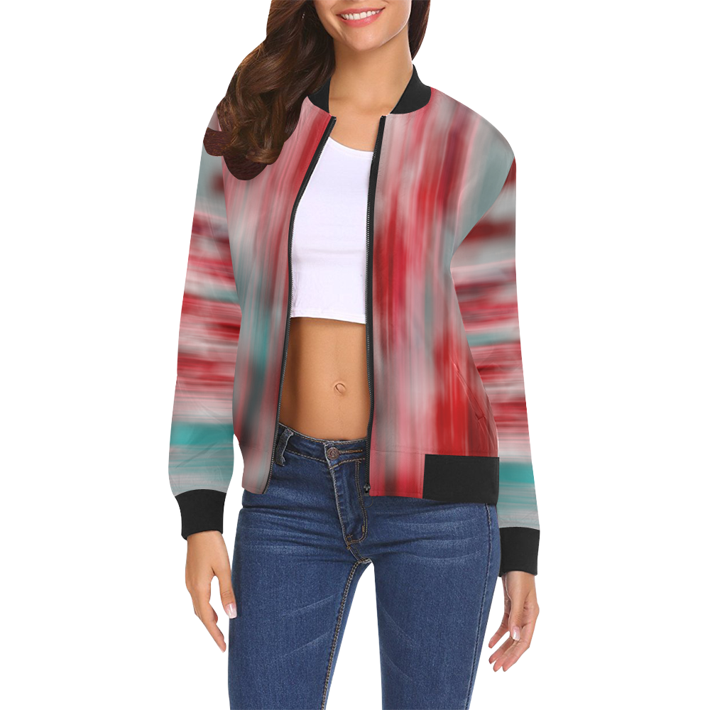 Flowers All Over Print Bomber Jacket for Women (Model H19)