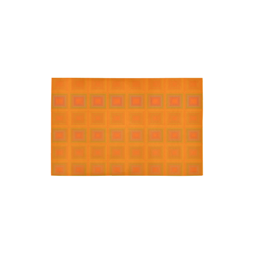 Orange reddish multicolored multiple squares Area Rug 2'7"x 1'8‘’