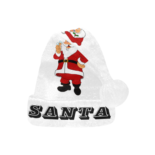 SANTA White/Black Santa Hat