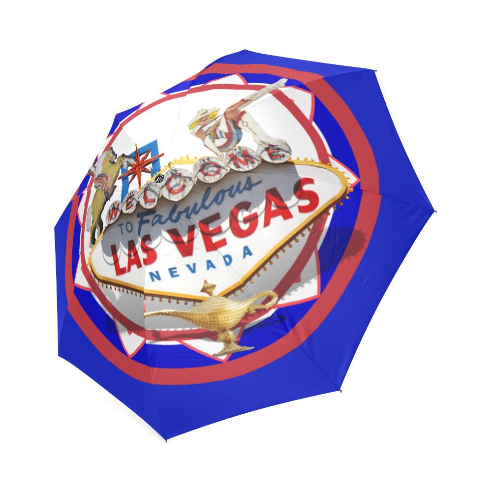 LasVegasIcons Poker Chip - Vegas Sign Foldable Umbrella (Model U01)