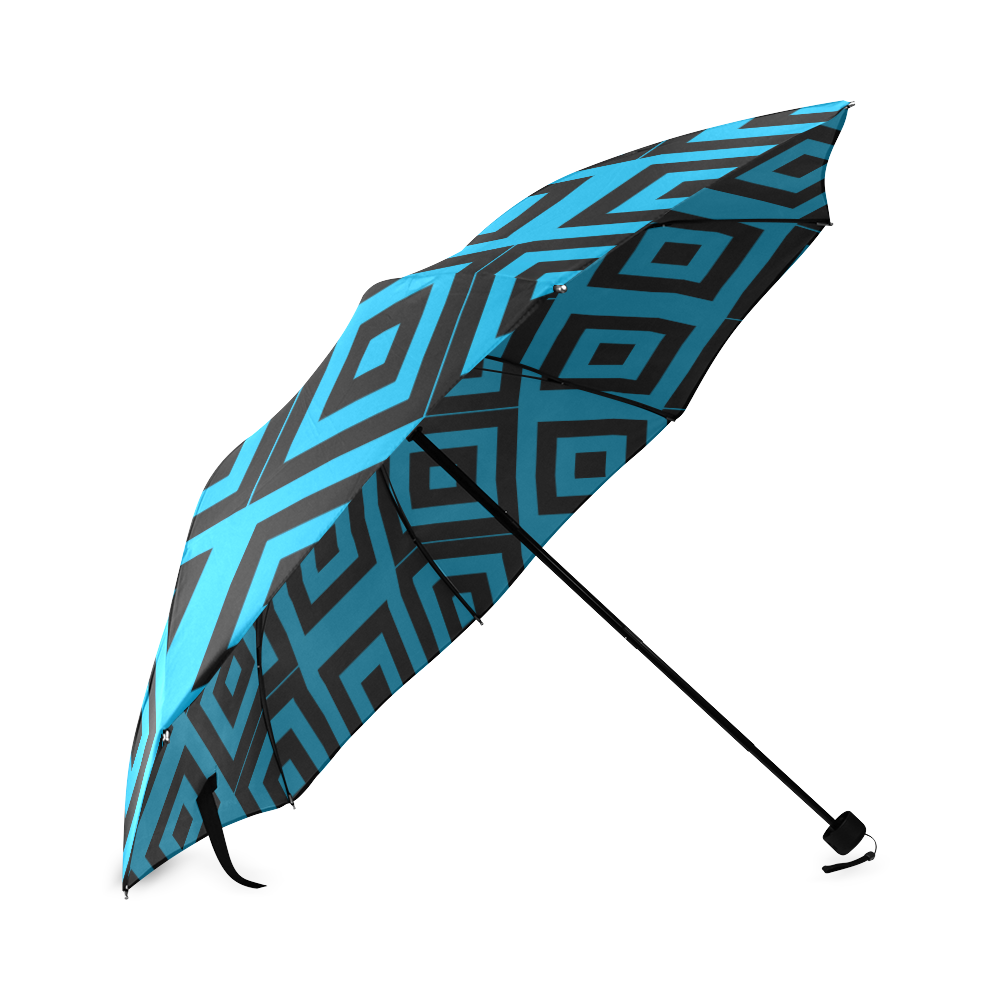 Blue-Black Pattern Foldable Umbrella (Model U01)