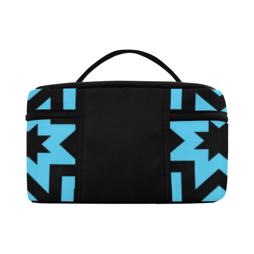 Blue/Black Geometric Pattern Lunch Bag/Large (Model 1658)