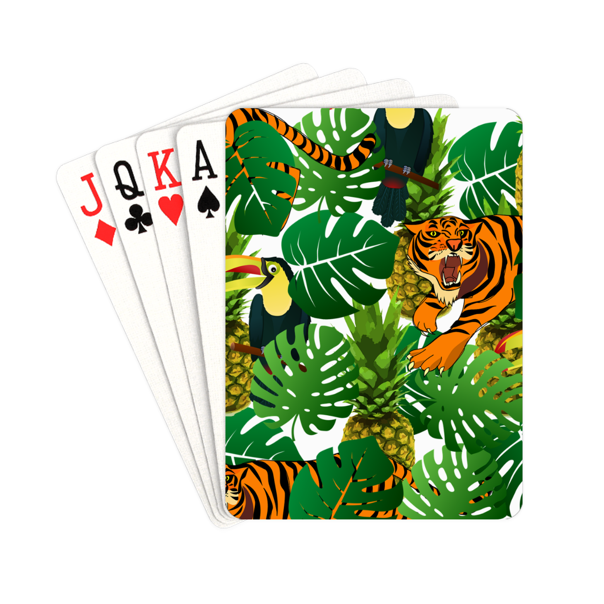 tropical pelican tiger jungle Playing Cards 2.5"x3.5"