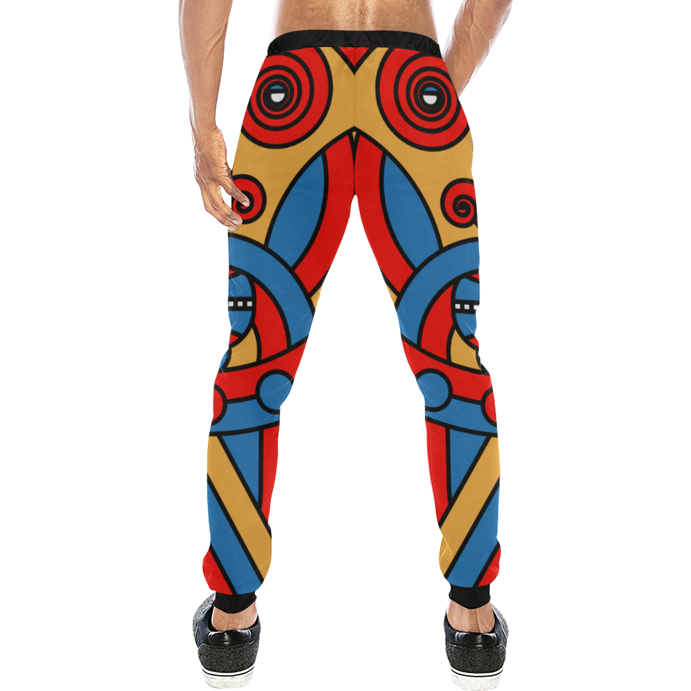 Aztec Maasai Lion Tribal Men's All Over Print Sweatpants (Model L11)
