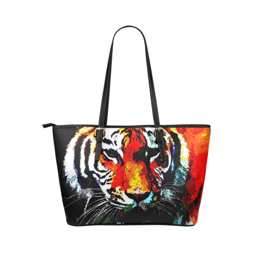 TIGER 12 Leather Tote Bag/Small (Model 1651)