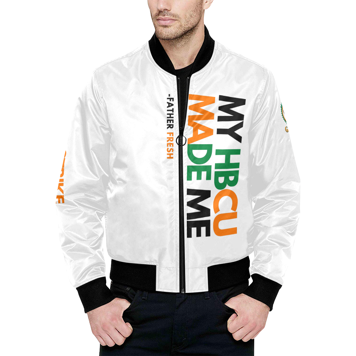Go Rattlers White Bubble Jacket All Over Print Quilted Bomber Jacket for Men (Model H33)