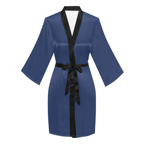 color Delft blue Long Sleeve Kimono Robe