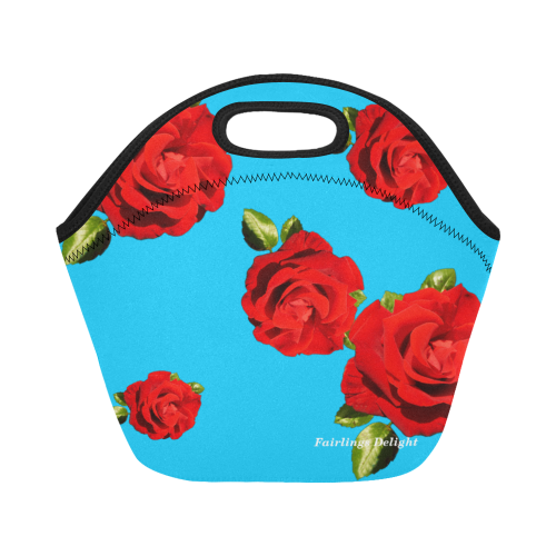 Fairlings Delight's Floral Luxury Collection- Red Rose Neoprene Lunch Bag/Small 53086b12 Neoprene Lunch Bag/Small (Model 1669)