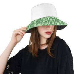 Elegant Green Chevron All Over Print Bucket Hat