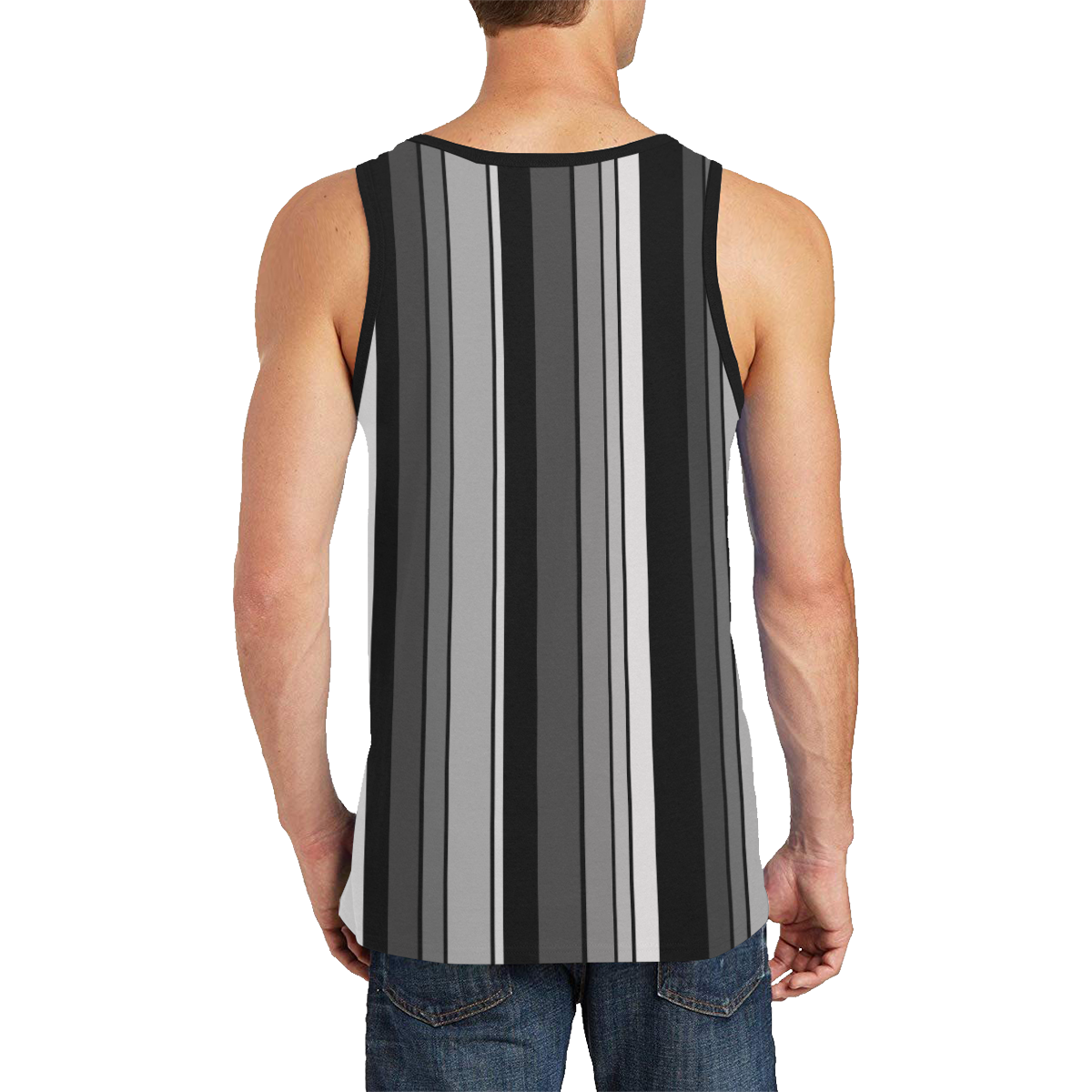 from black to grey Men's All Over Print Tank Top (Model T57)