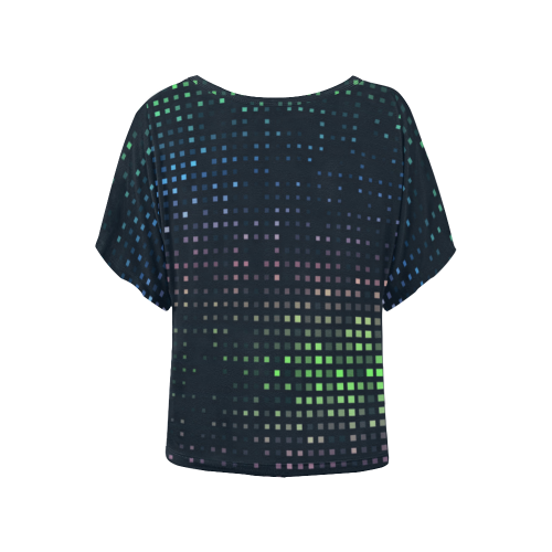 Prismic Rainbow Women's Batwing-Sleeved Blouse T shirt (Model T44)