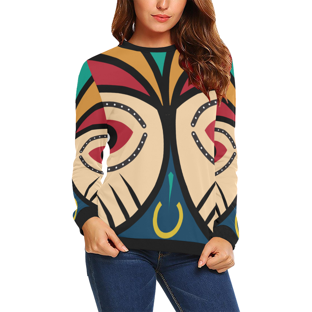 round luba All Over Print Crewneck Sweatshirt for Women (Model H18)