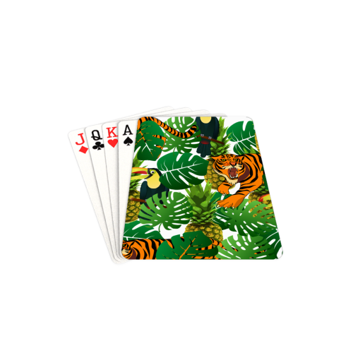tropical pelican tiger jungle Playing Cards 2.5"x3.5"