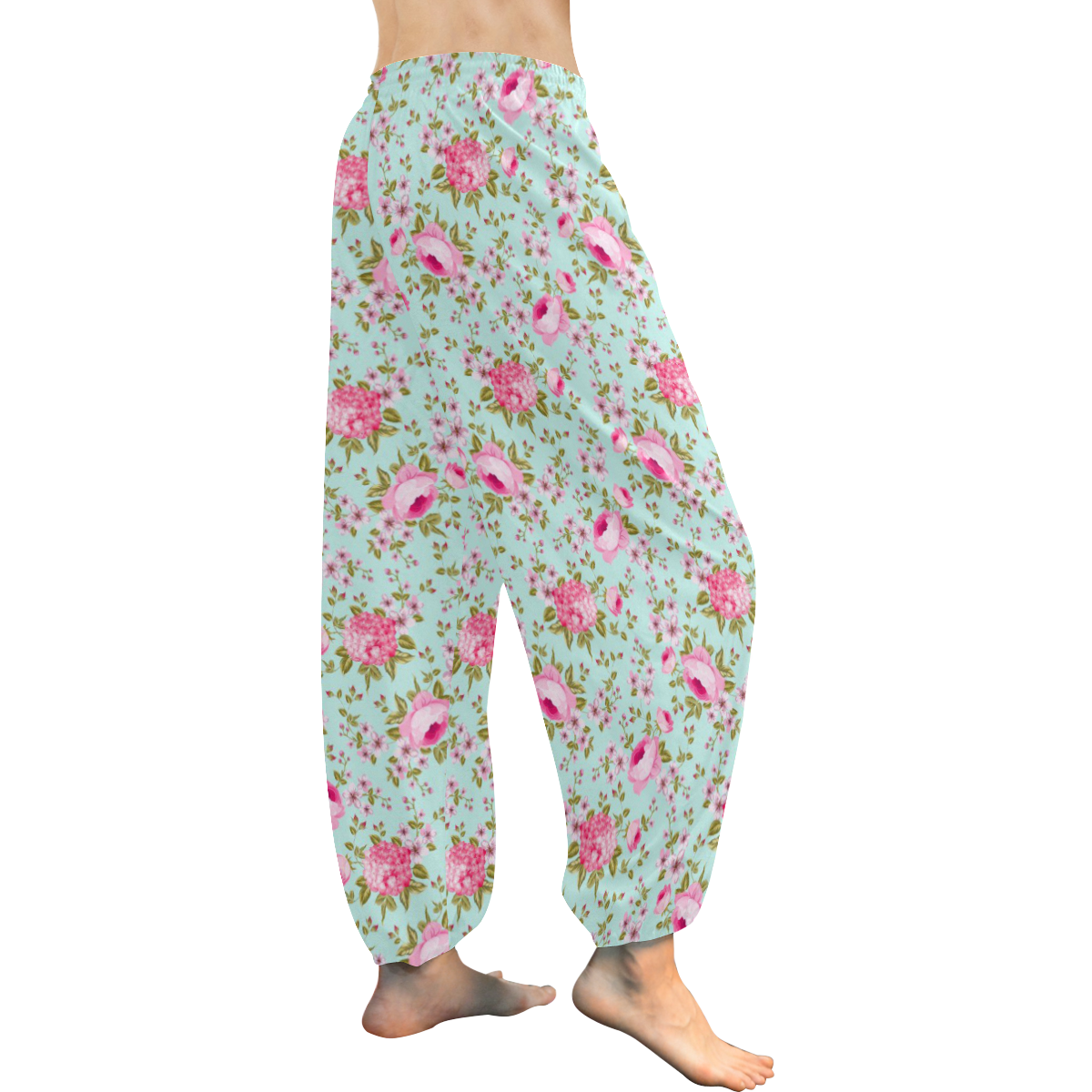 Peony Pattern Women's All Over Print Harem Pants (Model L18)