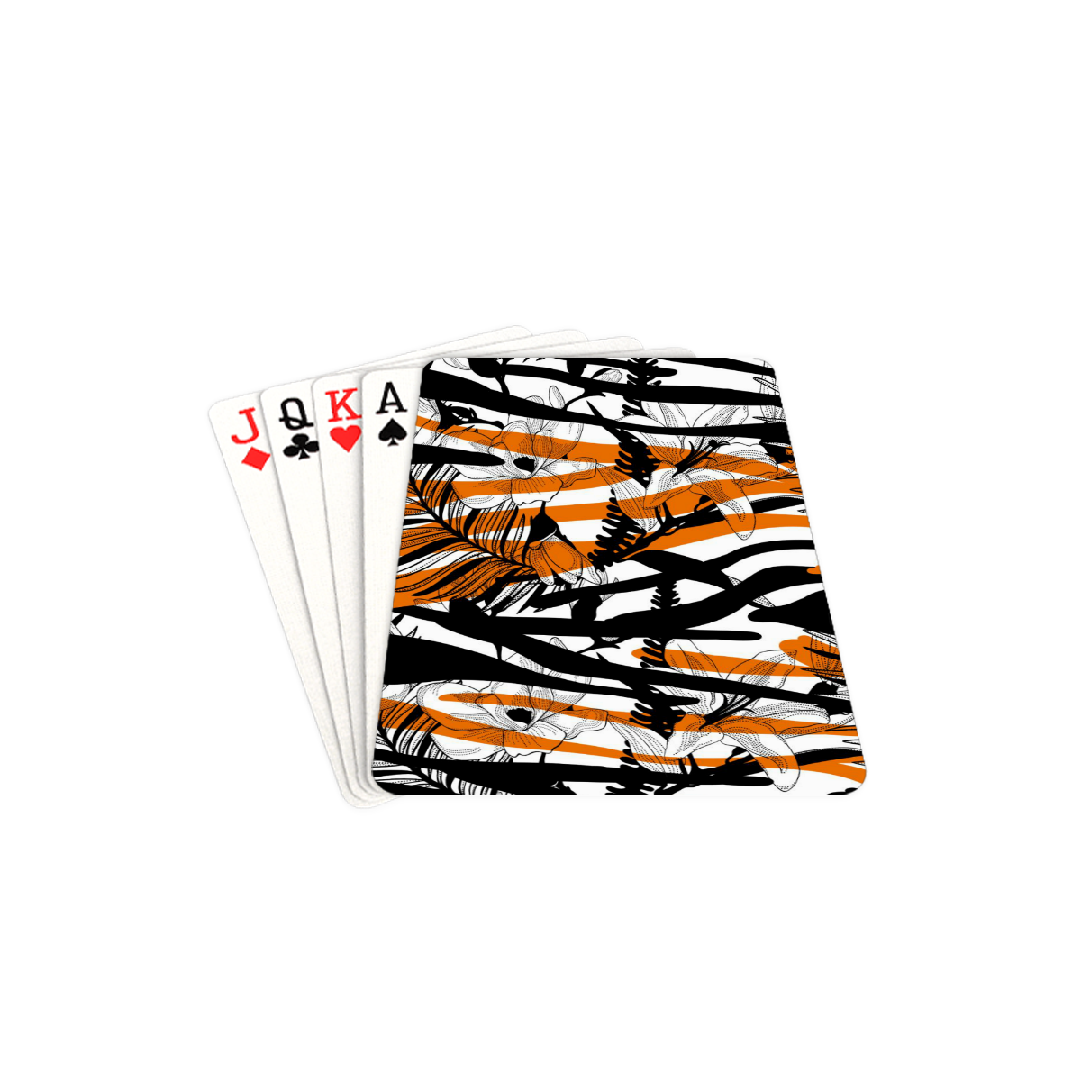 Floral Tiger Print Playing Cards 2.5"x3.5"