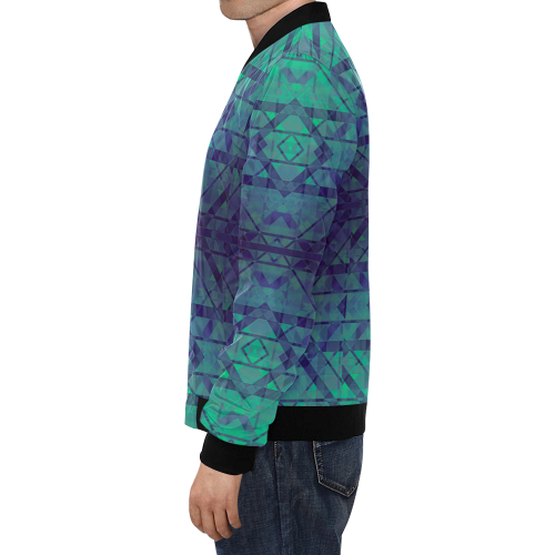 Sci-Fi Dream Blue Geometric design All Over Print Bomber Jacket for Men (Model H19)