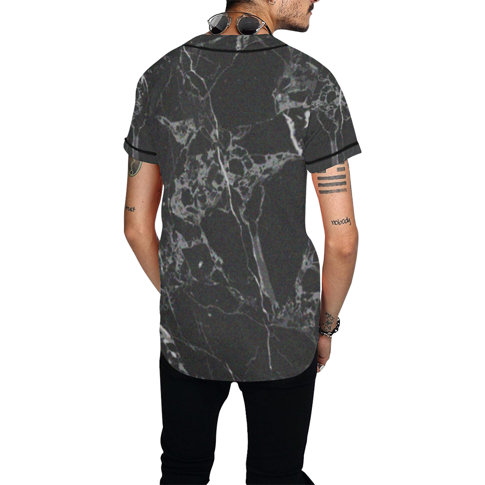 Cracked Marble Gothic Jersey All Over Print Baseball Jersey for Men (Model T50)