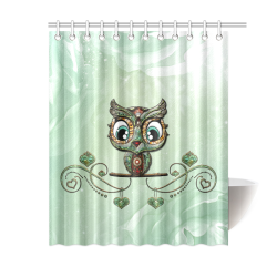 Cute little owl, diamonds Shower Curtain 60"x72"