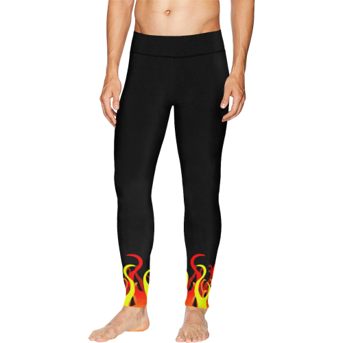 Fire Flames Men's All Over Print Leggings (Model L38)