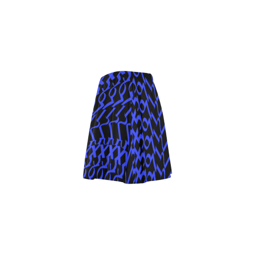 NUMBERS Collection 1234567 Black/Blue Mini Skating Skirt (Model D36)