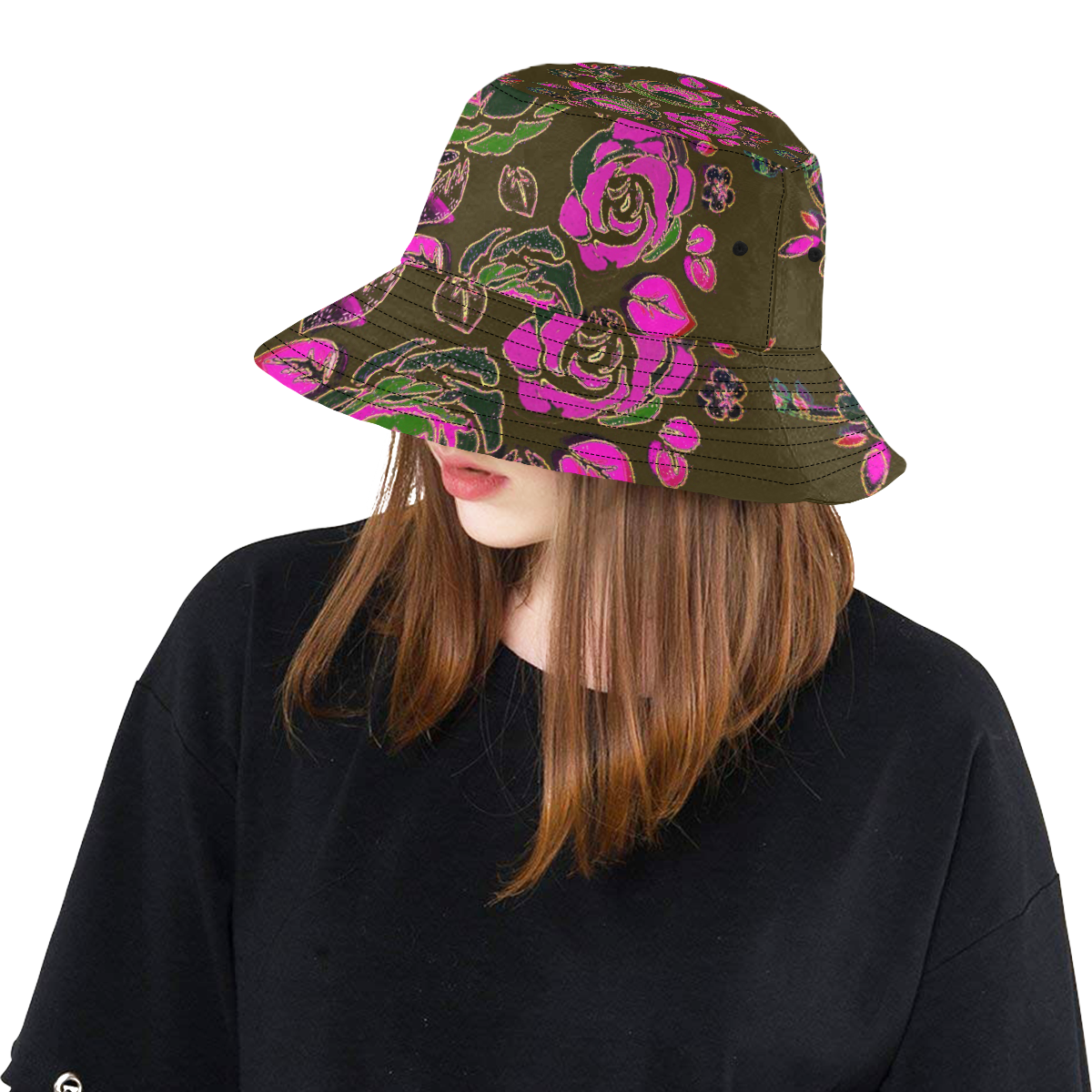 Elegant Roses Piink Multi All Over Print Bucket Hat