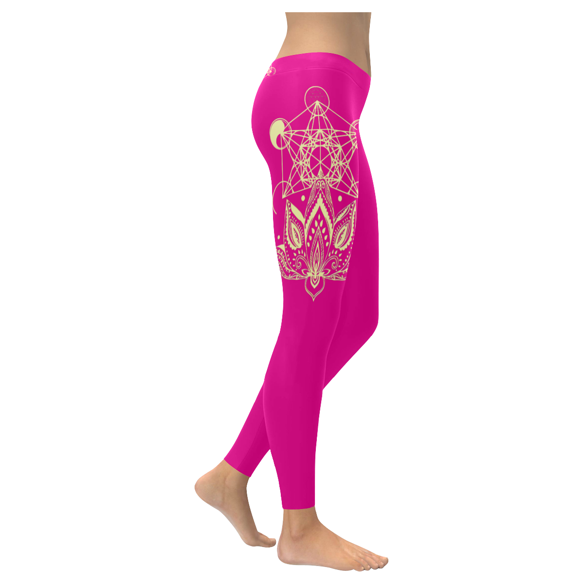 L. Metatron Pink Low Rise Leggings Women's Low Rise Leggings (Invisible Stitch) (Model L05)