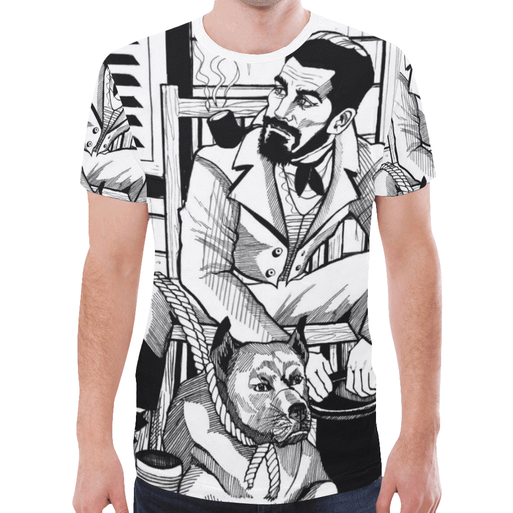 Mans_best_friend_Aziza_Andre_All Over T-shirt New All Over Print T-shirt for Men (Model T45)