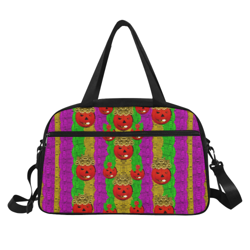 Girls and boys pumkins with owls and roses Fitness Handbag (Model 1671)