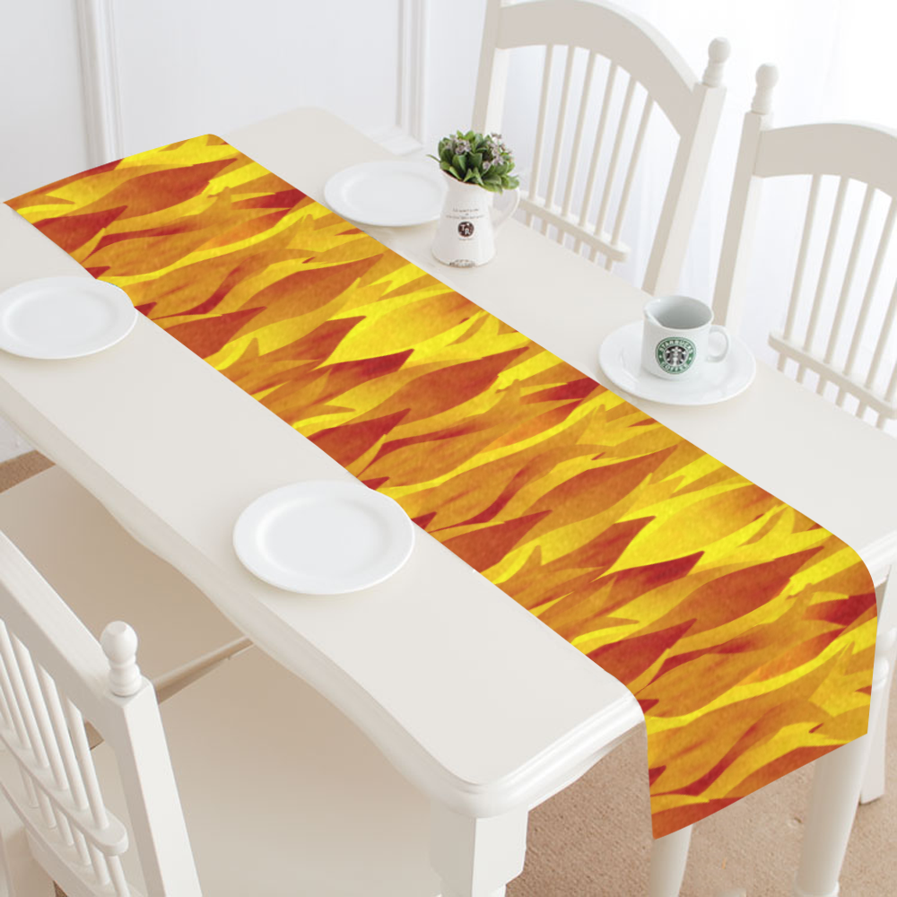 Hot Fire and Flames Halloween Decor Table Runner 14x72 inch