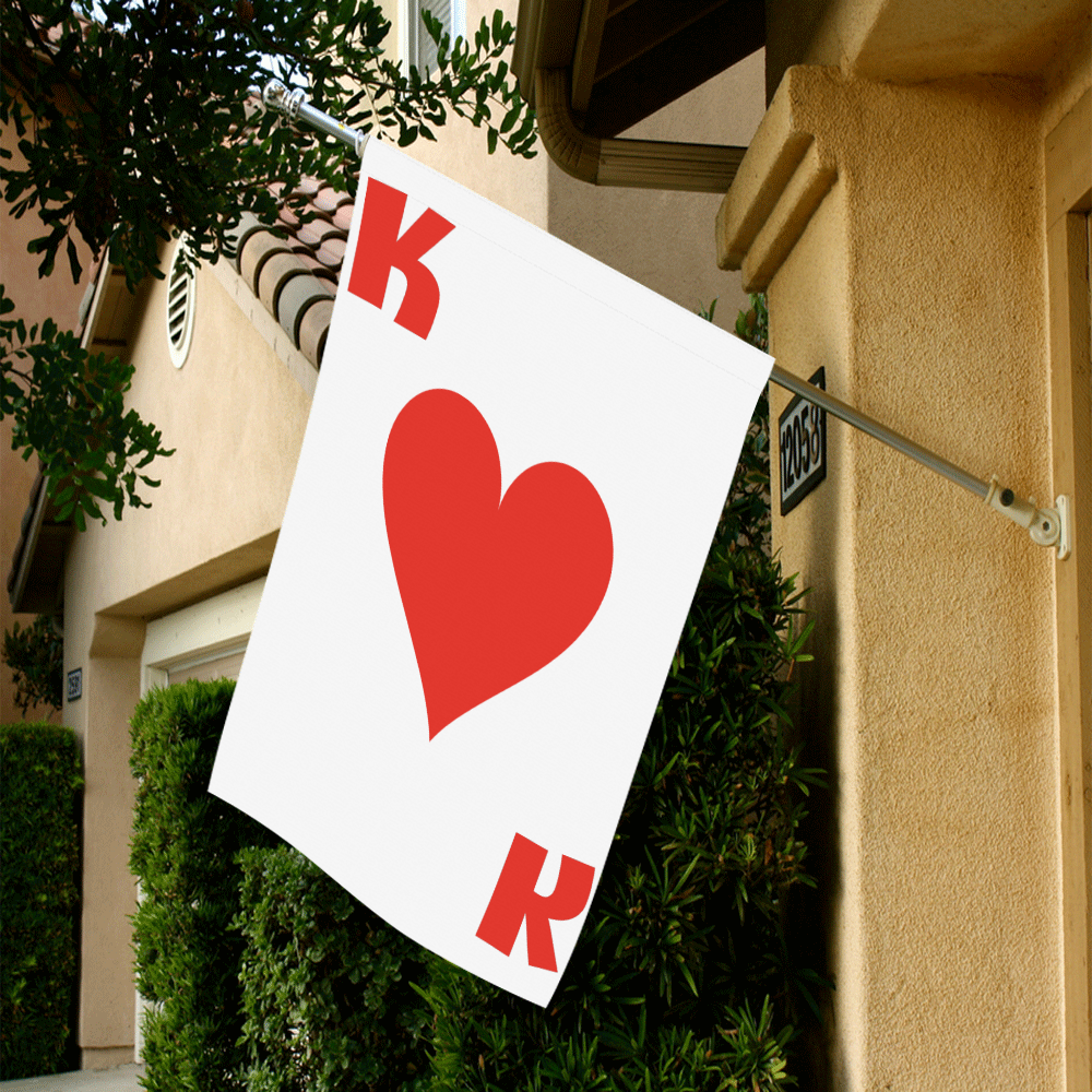 Playing Card King of Hearts Garden Flag 28''x40'' （Without Flagpole）