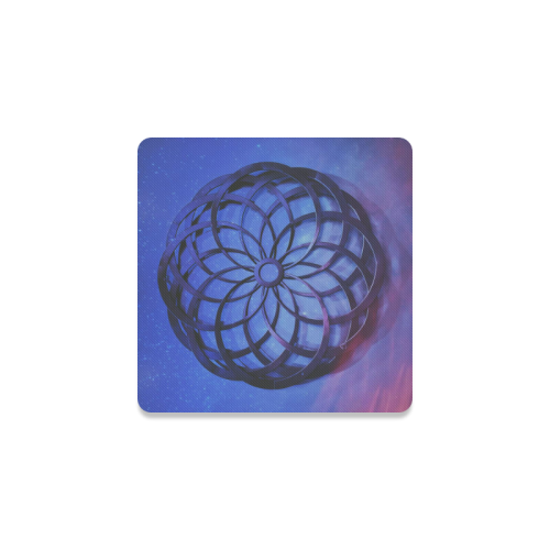 Mystical Orb Blue Purple Square Coaster