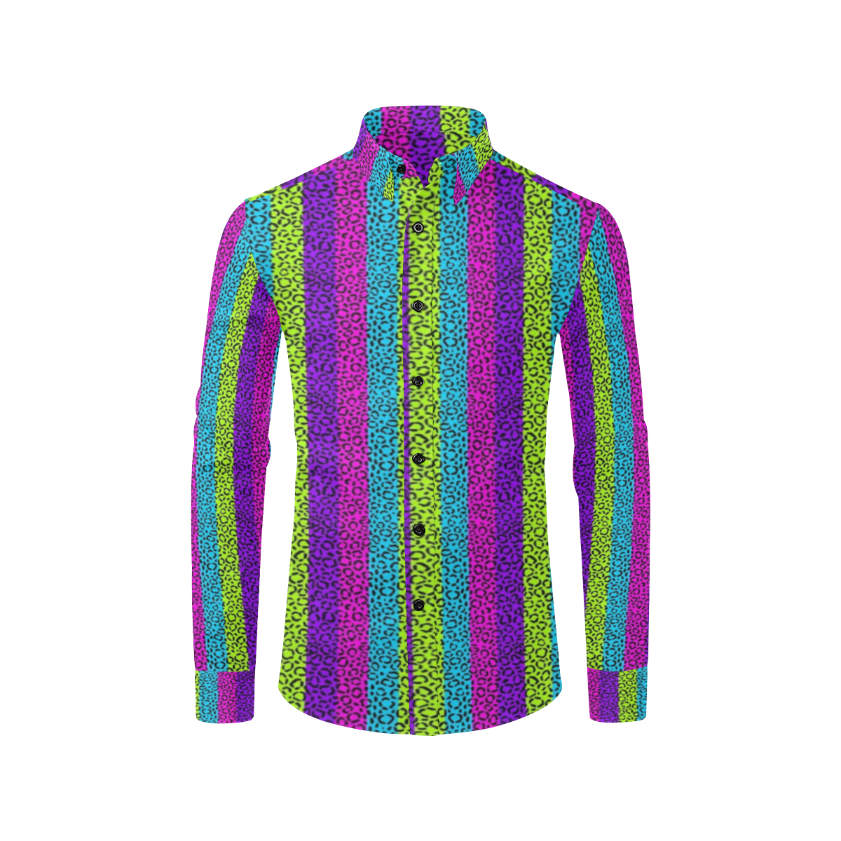 Rainbow Cheeta spots Men's All Over Print Casual Dress Shirt (Model T61)