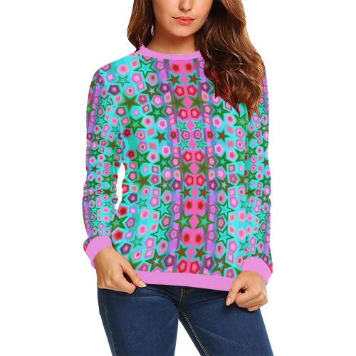 copy All Over Print Crewneck Sweatshirt for Women (Model H18)