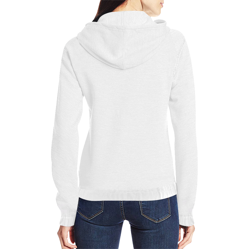 color white All Over Print Full Zip Hoodie for Women (Model H14)