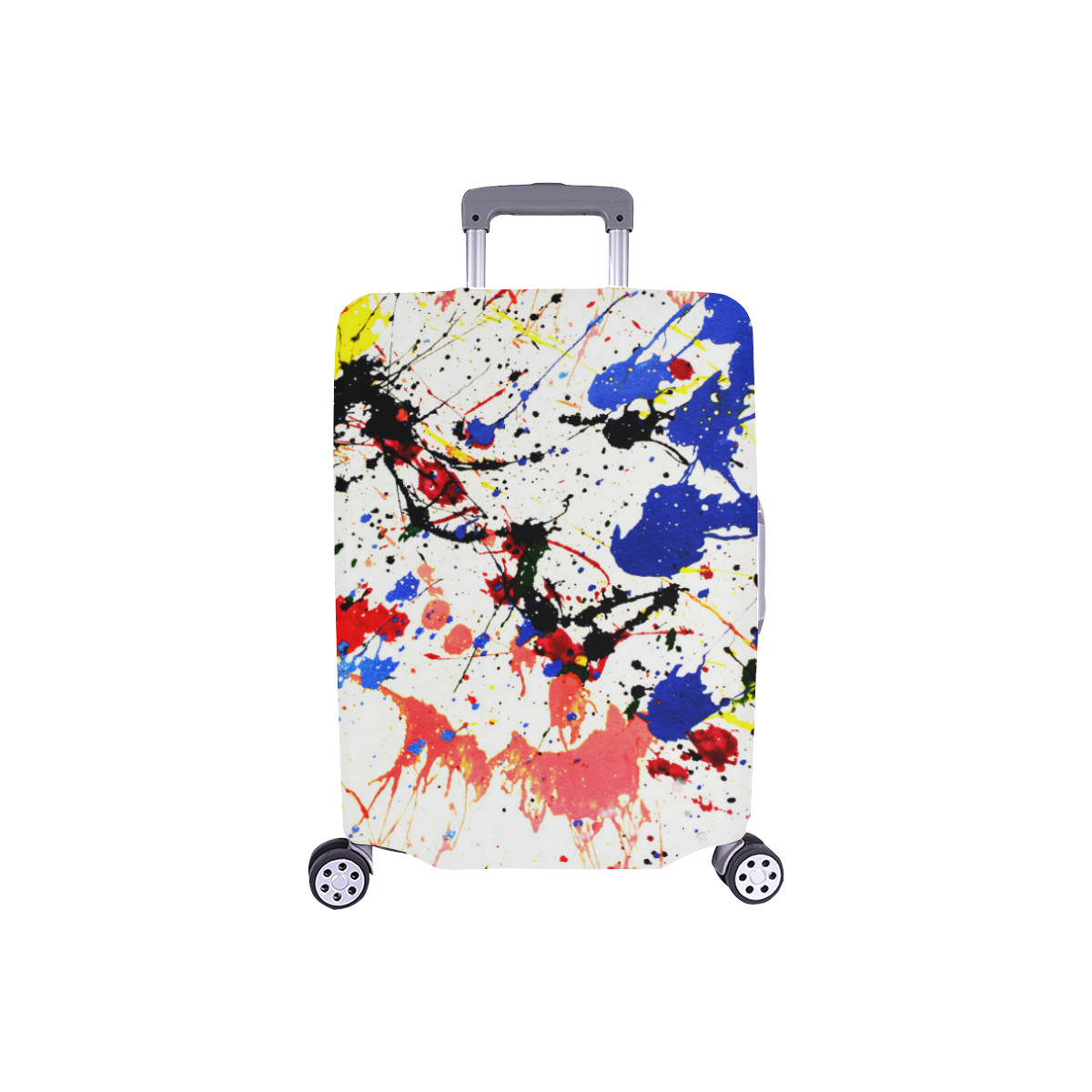 Blue and Red Paint Splatter Luggage Cover/Small 18"-21"