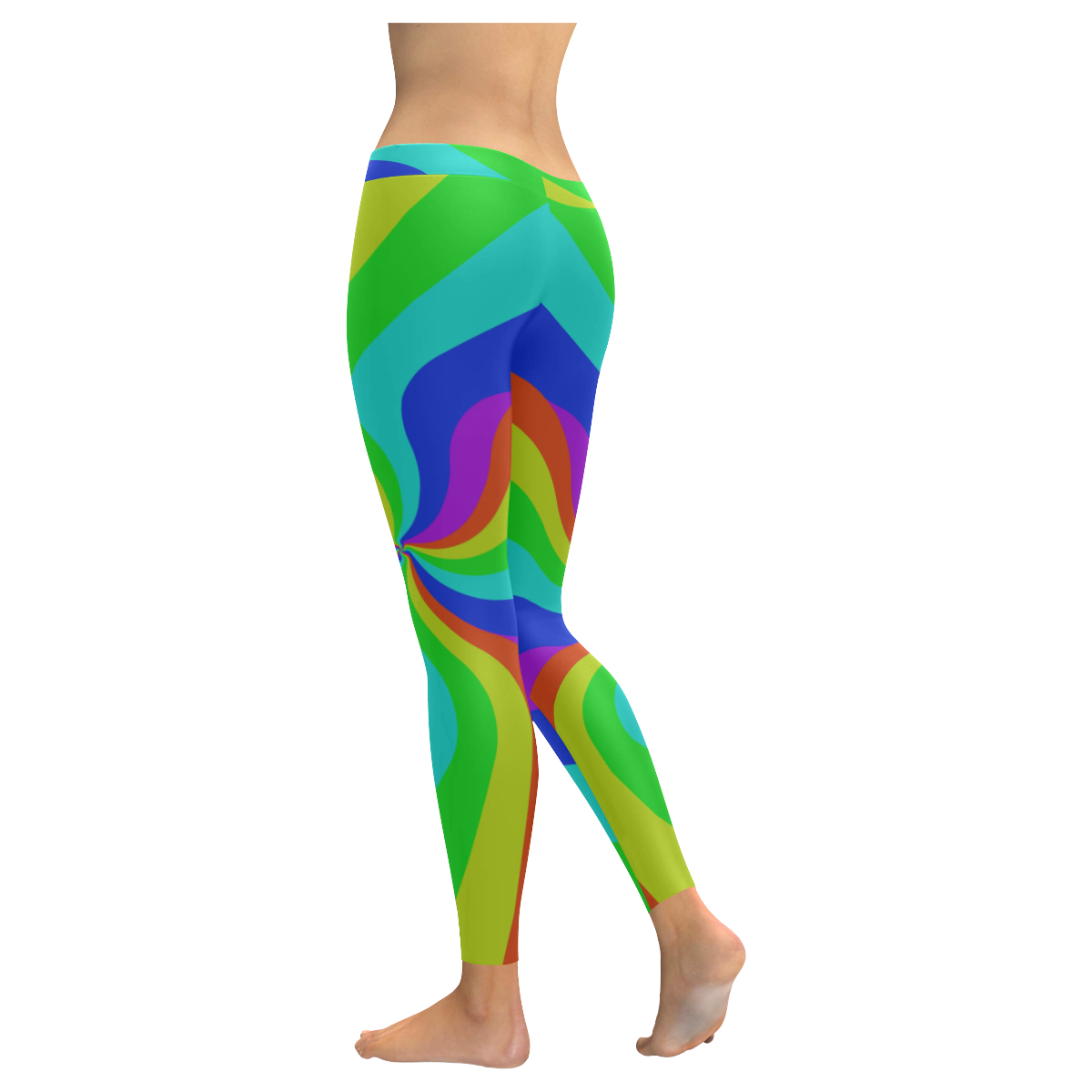 Rainbow Women's Low Rise Leggings (Invisible Stitch) (Model L05)