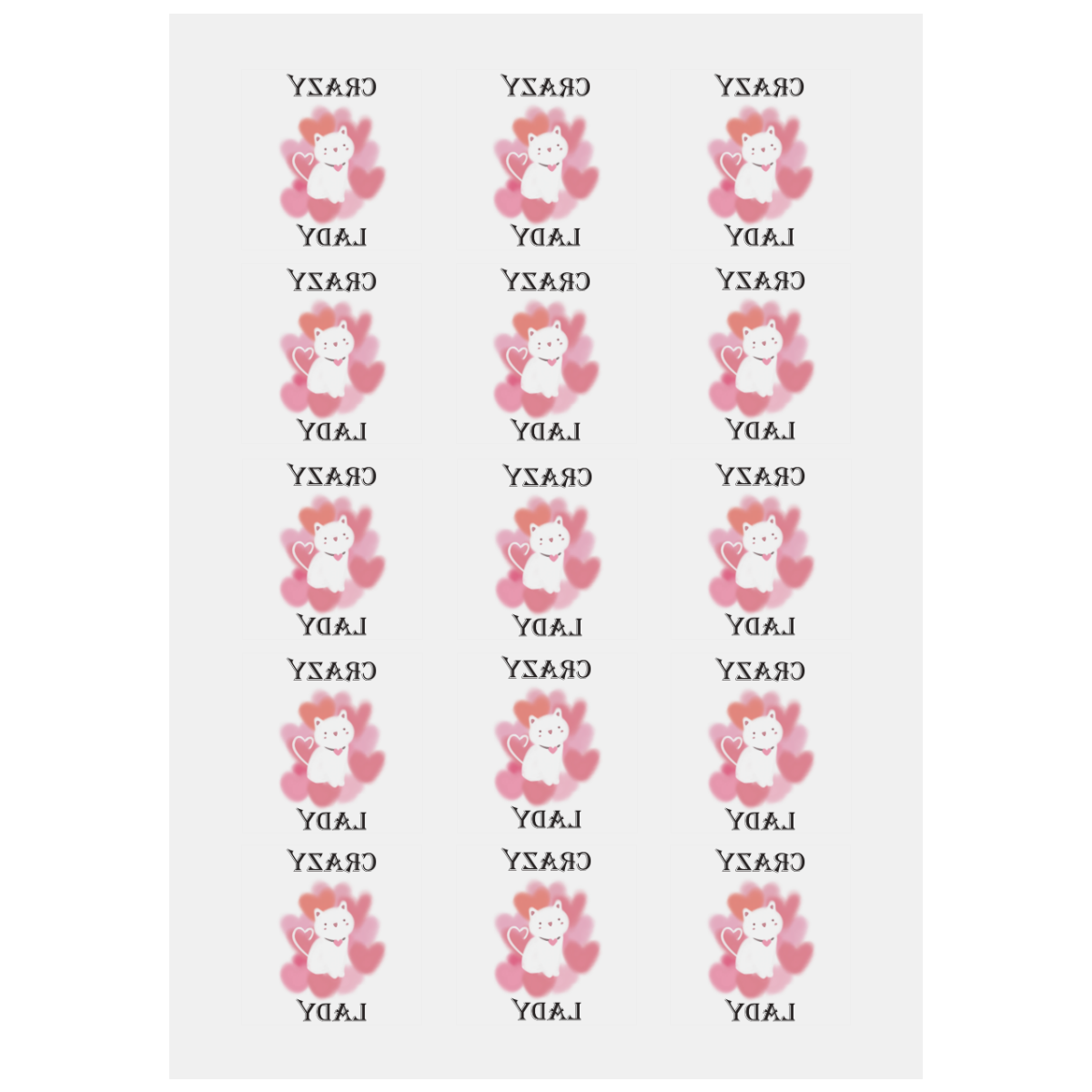 Cat lady Personalized Temporary Tattoo (15 Pieces)