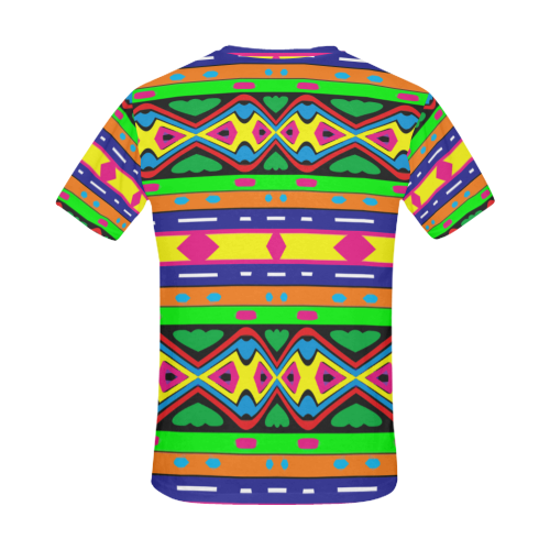 Distorted colorful shapes and stripes All Over Print T-Shirt for Men (USA Size) (Model T40)