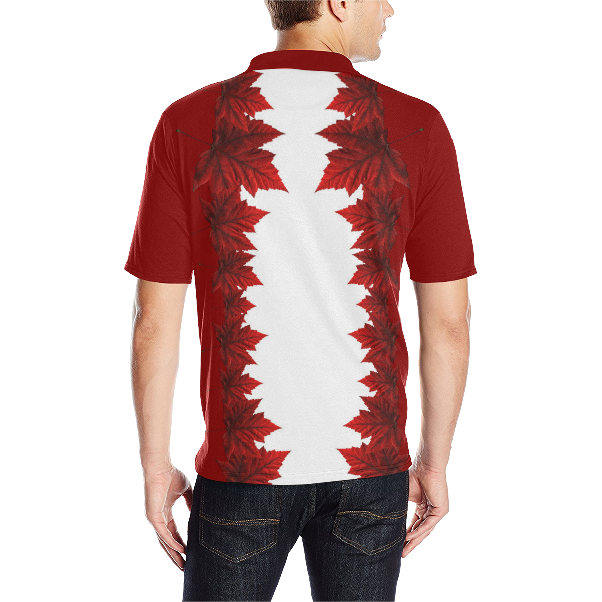 Canada Maple Leaf Polo Shirts Men's All Over Print Polo Shirt (Model T55)