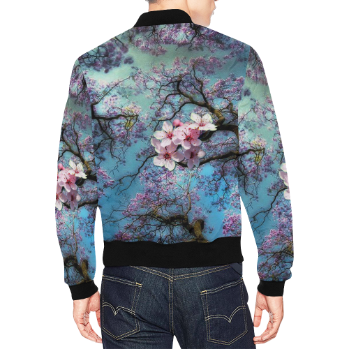 Cherry blossomL All Over Print Bomber Jacket for Men/Large Size (Model H19)